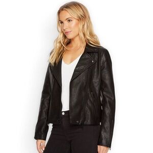 BLANK NYC Faux Leather Moto Jacket in Onyx